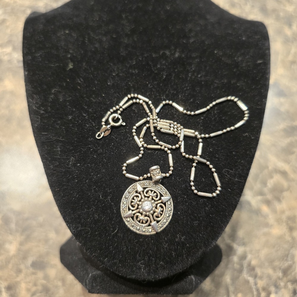 Crowns and Arrows Necklace Sterling Silver CZ